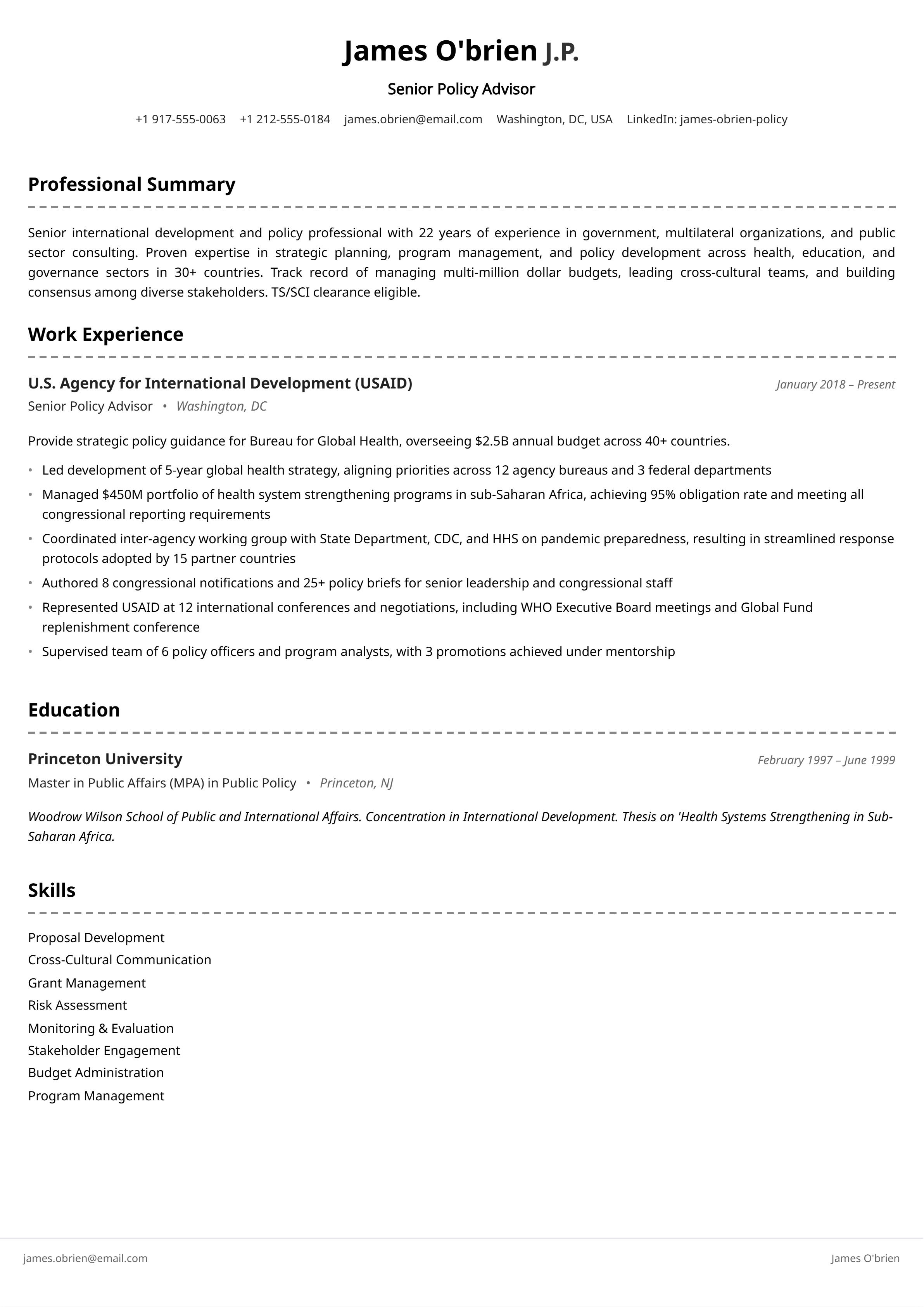 Modern Dark resume template